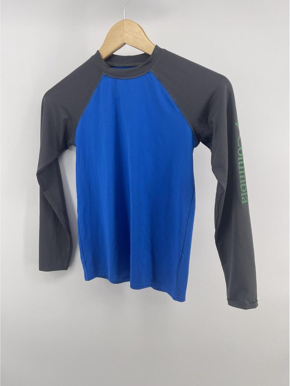Columbia Sportswear Kids M Blue Long Sleeve Sun Protection Rash Guard Shirt